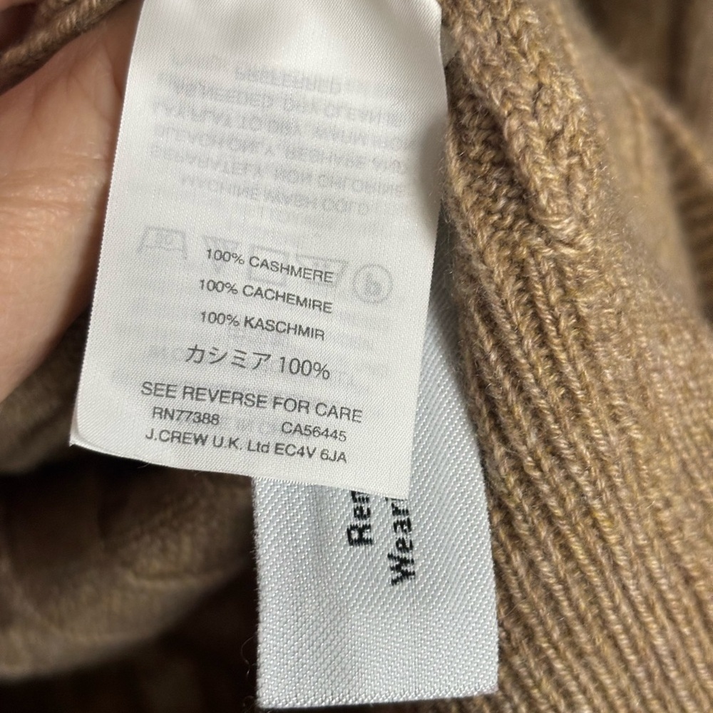 GC JCREW  Men’s Cable Knit Cashmere pullover sweater in Camel size XL - Picture 5 of 9